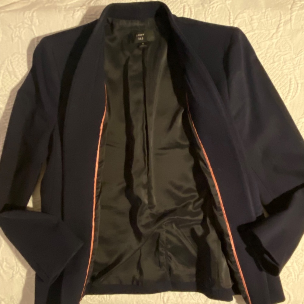 J.Crew 365 Blazer Womens sz 6 Navy Blue Fitted Blazer